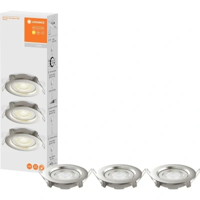 Afbeelding van Ledvance led spot set simple dim 4 9w 380lm 2700k 3stuks ip20 ik03 lichtkleur warm wit 110 recessed xh 90x27 5mm 4058075617780