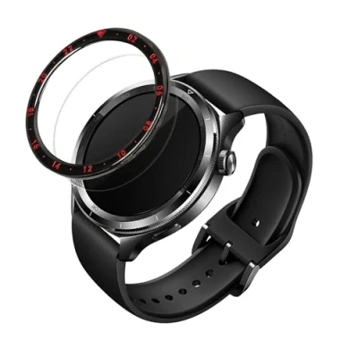 Afbeelding van kwmobile Beschermende Ring compatibel met Xiaomi watch S4 /Watch eSIM/Watch S3 Fitness Tracker Bezel voor smart Beschermring smartwatch in zwart/rood.
