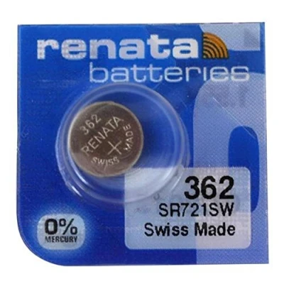 Afbeelding van Renata 362 SR721SW, Horlogebatterij, 2 stuks, gemaakt in Zwitserland, zilveroxide 0% kwikzilver, knoopcellen 1,55 V, batterijen, lange levensduur