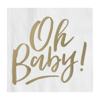 Afbeelding van Servetten Oh Baby! (16st) Ginger Ray