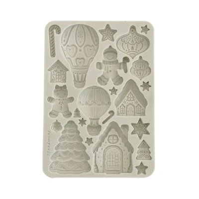 Afbeelding van Stamperia Silicon Mould A5 for Scrapbooking, Bullet Journals and More, Non Stick Surface, Suitable Air Dry Clay, Resin Perfect Crafts Gifting (Candy Christmas, Gingerbreads)