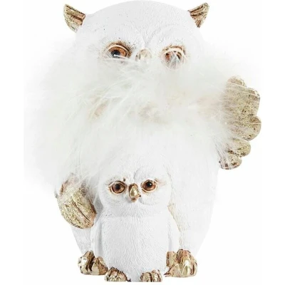 Afbeelding van Kerstversiering DKD Home Decor Uil Hars (7,5 x 7 10 cm) (2 Stuks)
