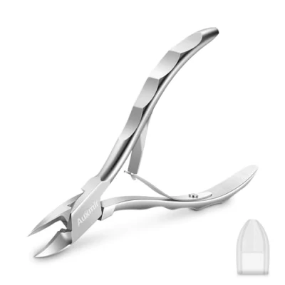 Afbeelding van Auxmir Nageltang Nagelschaar Upgrade Nagelknipper van Roestvrij Staal met Scherpe en Gladde Snede voor Dikke Diepe Ingegroeide Teennagels Vingernagels, Roestvrij, Zilver Nagelzange (Fußnägel &amp; Fingernägel)