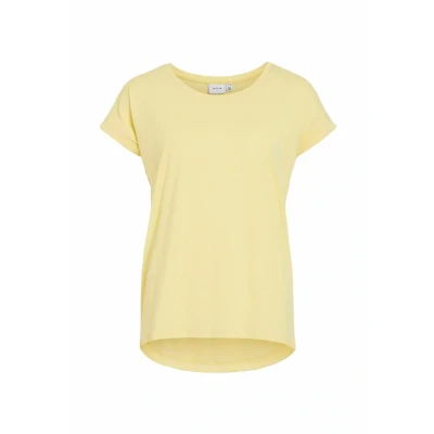 Afbeelding van VILA Vidreamers NEW PURE Tshirt basic, Dames, Maat: XS, Pale banana