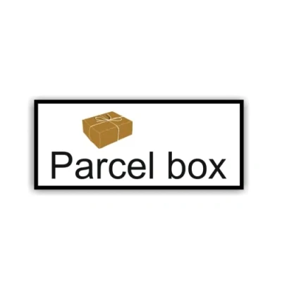 Afbeelding van Pakketbox kenteken Parcel box sticker in het Engels voor Engeland Groot Brittannië (RP38) (10 cm x 4 cm)