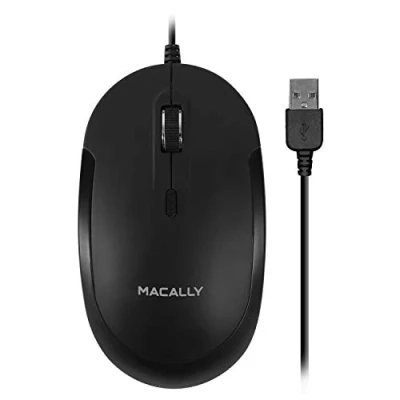 Afbeelding van Macally DYNAMOUSE B Optische bedrade USB A muis met een stille klik Zwart