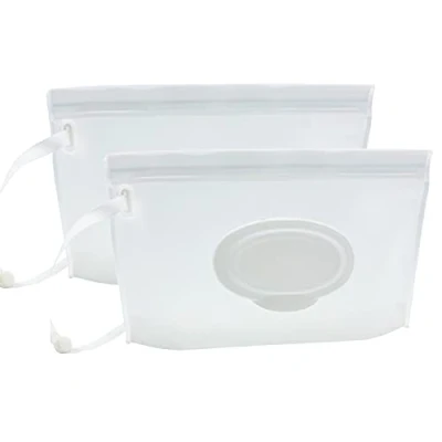 Afbeelding van Draagbare Nat Veeg Pouch Dispenser, Herbruikbare Baby Luier Verwijderingstassen, Navulbare Persoonlijke Reizen Clutch Dispenser Houder Houdt Natte Doekjes Vochtig (Transparante Stijl, 2 Stuks)