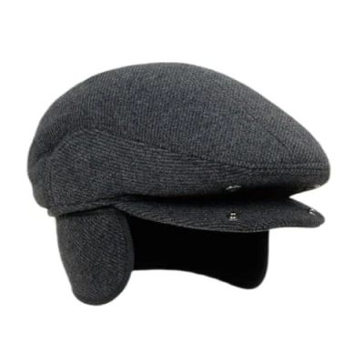 Afbeelding van Norsen heren gevoerde pet met oor en nekbescherming wintermuts oorkleppen winter platte uitklapbare oorbescherming flatcap kleppet donkergrijs, 60, zwart