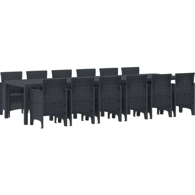 Afbeelding van vidaXL 13 delige Tuinset Anthraciet Poly Rattan