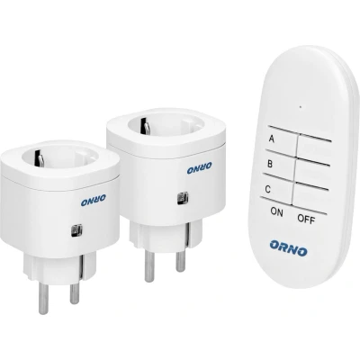 Afbeelding van Schakelaar met afstandsbediening Stopcontact 2x Schuko max. afstand 30 meter Schakelset voor binnen 3000 Watt Wit