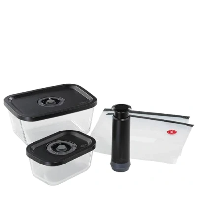 Afbeelding van Küchenprofi EasyFresh Vacuümset, 5 delig, 1 x vacuümpomp handmatig, vacuümdoos S en L, 2 vacuümzakken 22 21 cm, borosilicaatglas, hoogwaardige kunststof, bereiding opslag