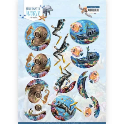 Afbeelding van Deepsea Diving 3D Cutting Sheet Underwater World by Amy Design 10 stuks