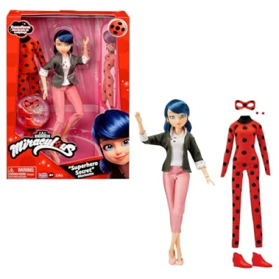 Afbeelding van Miraculous Ladybug Modepop 26 cm en haar twee outfits