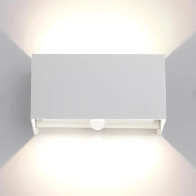 Afbeelding van Led wandlamp voor binnen, 25 W, met bewegingssensor, 4000K Natuurlijkwit, verstelbare stralingshoek, nachtlampje, trap, hal, wit