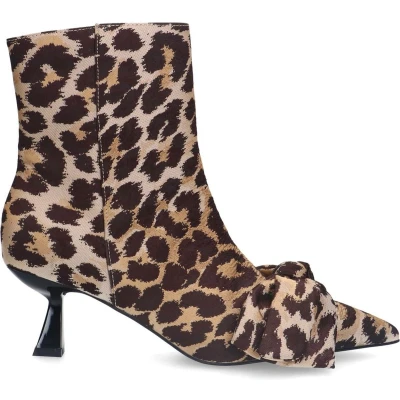 Afbeelding van Sacha Dames Leopard enkellaarsjes met hak Maat 37