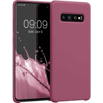 Afbeelding van kwmobile telefoonhoesje geschikt voor Samsung Galaxy S10 Plus / S10+ Hoesje met siliconen coating Smartphone case in orchidee paars