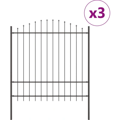 Afbeelding van vidaXL Tuinhek met Hoedtop Grijs 5,1x1,75 m Staal