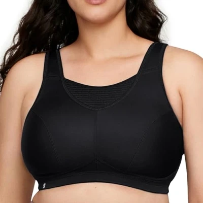 Afbeelding van Glamorise Dames Elite Performance No Bounce Cami Draadloze Sport BH #1067, Zwart, 110E
