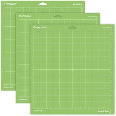 Afbeelding van RANCOVY Snijmat voor Cricket Maker 3/Maker/Explore 3/Air 2/Air/One Standard Grip Adhesive Quilting 12 &quot;x12&quot; Groen 3 Pack