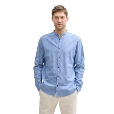 Afbeelding van TOM Tailor Regular FIT Overhemd, Heren, Maat: Large, Sapphire blue chambray