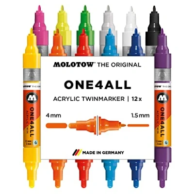 Afbeelding van Molotow One4All Acryl Twin Hoofdkit 1 12 Stifte beige