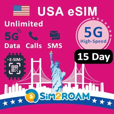 Afbeelding van VS Prepaid eSIM kaartOnbeperkte 5G/4G internetdata in de (inclusief Hawaï)+5 GB data Canada en MexicoOnbeperkt bellen sms&#039;en tussen VS, MexicoHervulbaar (15 dagen)