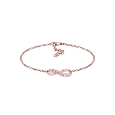 Afbeelding van Elli Dames Oneindigheidssymbool met Zirkonia Kristallen in 925 Sterling Zilver Roségoud
