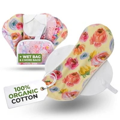 Afbeelding van Biologisch katoen EcoComfort herbruikbare inlegkruisjes voor vrouwen en tieners (klein, 7 pack); wasbare stoffen voeringen op hoge temperatuur; blijf fris droog, alleen dagelijkse vaginale