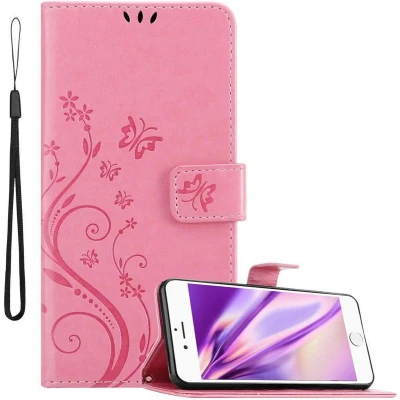 Afbeelding van Cadorabo Hoesje geschikt voor Apple iPhone 6 / 6S in Bloemen ROZE Beschermhoes Case Cover magnetische sluiting