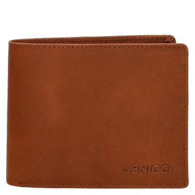 Afbeelding van Genicci Portemonnee / Portefeuille Heren Billfold Leer Noble Cognac