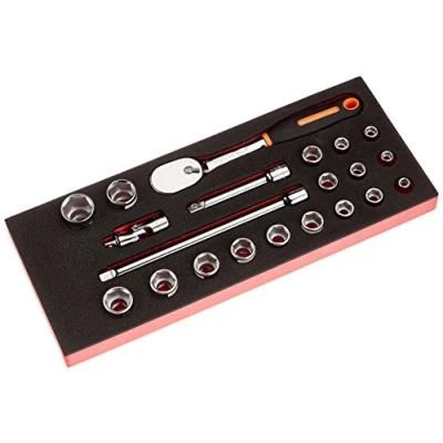 Afbeelding van Bahco Foaminlay Fit&amp;Go 1/3 met doppen en toebehoren 1/2&quot; 21 delig FF1E2202