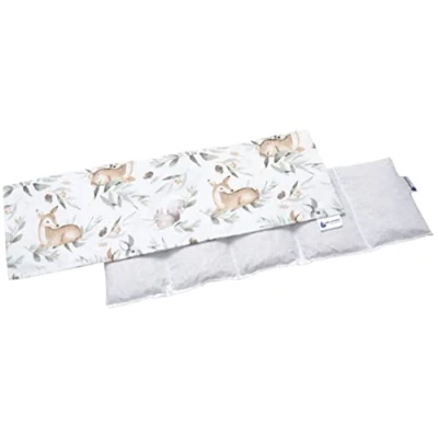 Afbeelding van Medi Partners Kersenpit warmtekussen, 60 x 20 cm, 800 g, katoen, 5 slaapkamers bij de kou, afneembare kussensloop (hert in bladeren)