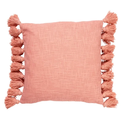 Afbeelding van Dutch Decor RUBY Sierkussen 45x45 cm 100% katoen met flosjes Muted Clay roze