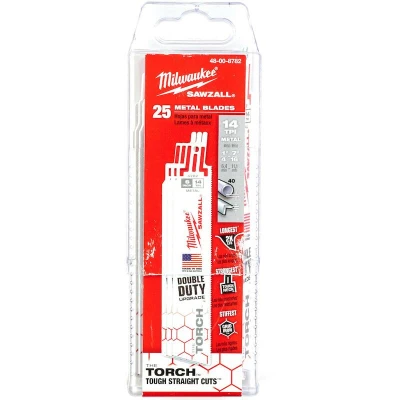 Afbeelding van MILWAUKEE 48008782 reciprozaagblad voor metaal 150 / 1,8 mm 14 TPI (25 st.)