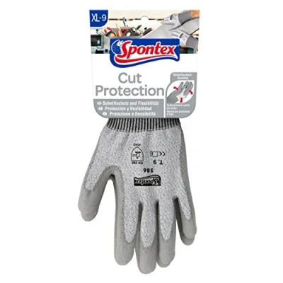 Afbeelding van Spontex Cut Protection Werkhandschoenen met hoge snijbescherming, conform EN 388, van naadloos PEHD weefsel, maat XL, 1 paar