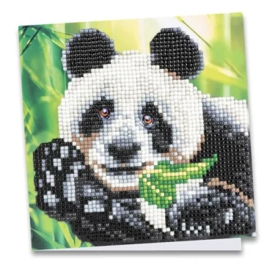 Afbeelding van Ideen mit Herz Diamond Painting wenskaart, 16 x cm, 370 g/m², incl. envelop en gereedschap, panda