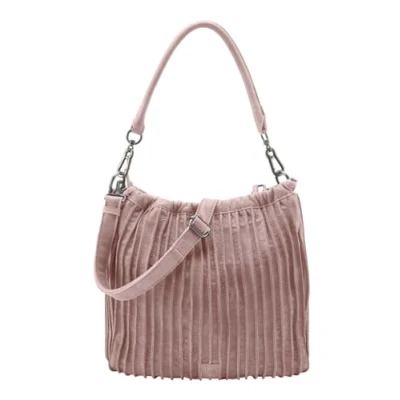 Afbeelding van FREDsBRUDER Leren Schoudertas Say Hello Midi Hobo Bag Powder Rose Oud roze