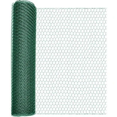 Afbeelding van Windhager Zeshoekig vlechtwerk kunststof ommanteld, omheining basisrand, woelmuisbescherming verhoogd bloembed, dakgootafdekking, groen, maaswijdte 25 mm, 10 x 1 m 70119