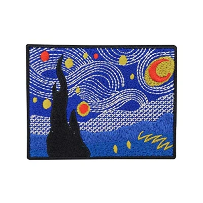 Afbeelding van Finally Home Vincent Van Gogh Starnacht patch om op te strijken patches, strijkpatches, patches