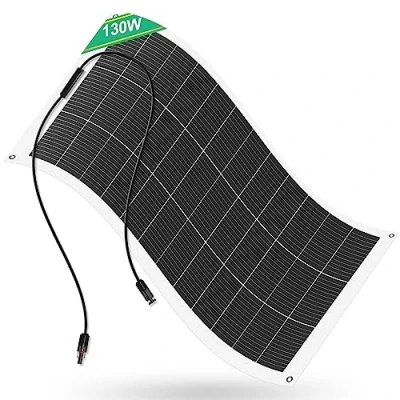 Afbeelding van ECO WORTHY zonnepaneel, flexibel, monokristallijn 130 W, 12 V, zonnepaneel met oplaadkabel voor camper, auto, boot, V batterijen
