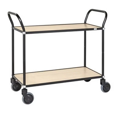 Afbeelding van Design trolley zwart/hout berken
