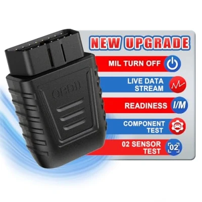 Afbeelding van OBD2 Bluetooth 5.0 draadloze auto diagnostische scanner, motorlichte rooktest prestatietest, iOS en Android motorfoutcodelezer (Zwart)
