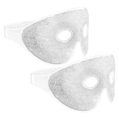 Afbeelding van Navaris gel oogmaskers Set van 2 herbruikbare maskers met glittereffect 2x hot &amp; cold oogmasker Verkoelend of verwarmend voor de ogen