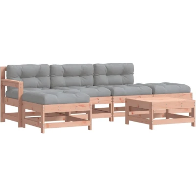 Afbeelding van vidaXL 6 delige Loungeset met kussens massief douglashout
