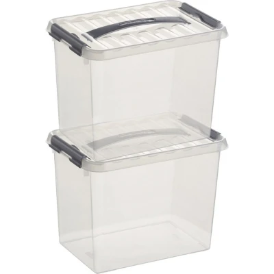 Afbeelding van 2x Kunststof stapelbare opbergbak 9 liter 30 x 20 22 cm Opbergbox