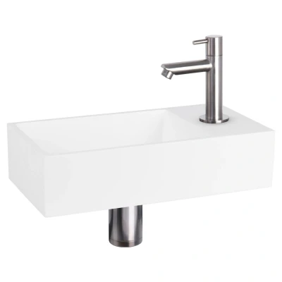 Afbeelding van Differnz solid fonteinset surface kraan recht mat chroom