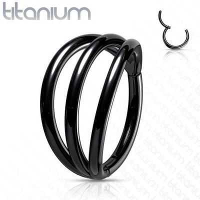 Afbeelding van Piercing high quality titanium tripple hoop 10mm zwart