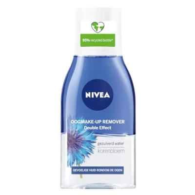 Afbeelding van NIVEA Double Effect Waterproof Oogmake up Remover Korenbloem 12x 125 ml Voordeelverpakking