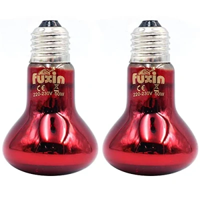 Afbeelding van ANCLLO 2 stks Reptiel Verwarmingslampen, Duurzame Infrarood Warmte Lamp Rode Huisdier Licht voor en Amfibieische Hagedis Schildpad Spider Snake Chameleon 220 230V (50W)