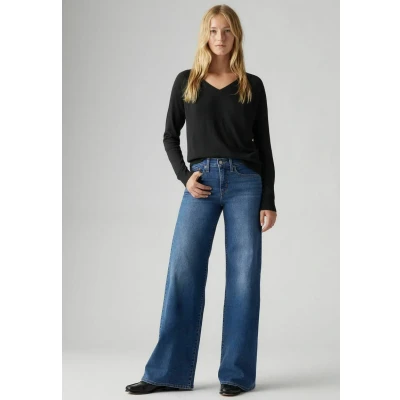 Afbeelding van Levi&#039;s 318 Shaping WIDE LEG Flared Jeans, Dames, Maat: 26x30, Tall glass of water
